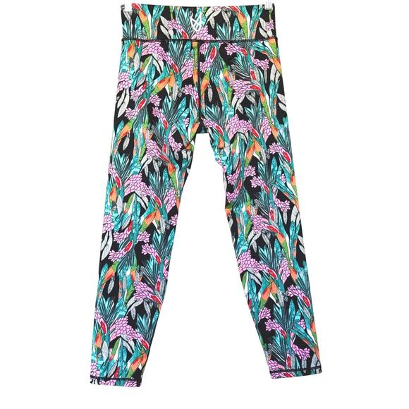 MINKPINK MOVE Women’s Leggings Size M Tropical Leaf Print High Waist Activewear - Picture 2 of 6